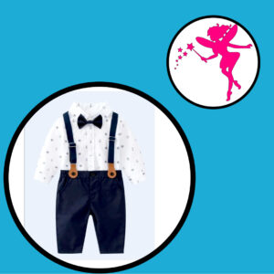 Boy Three Piece Anker Long Sleeve Shirt with Long Navy Blue Pants with Suspenders